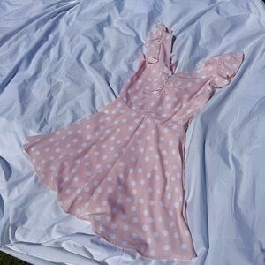 💕Pink Polka Dot Ruffle Mini Dress – Size Small – GB – NWT